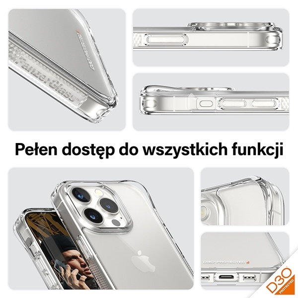 PanzerGlass HardCase iPhone 15 Pro 6.1" D3O 3xMilitary grade transparent 1173