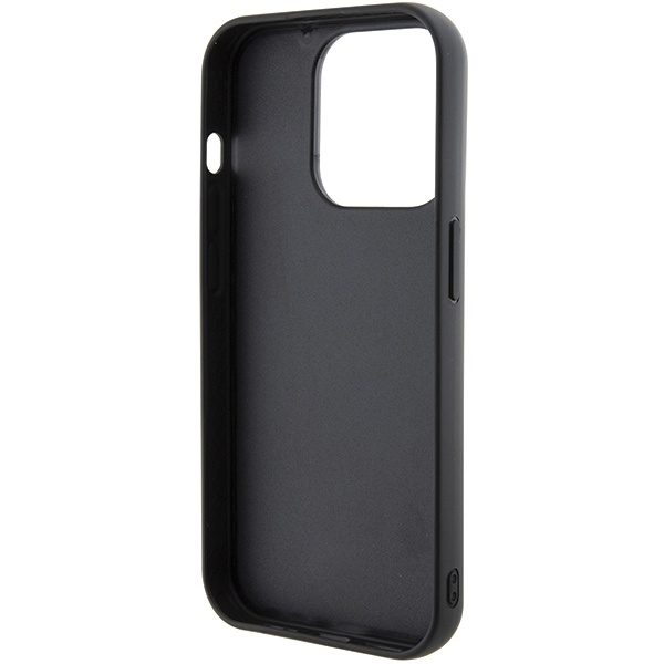 Karl Lagerfeld Gripstand Saffiano Karl&amp;Choupette Pins case for iPhone 15 Pro - black