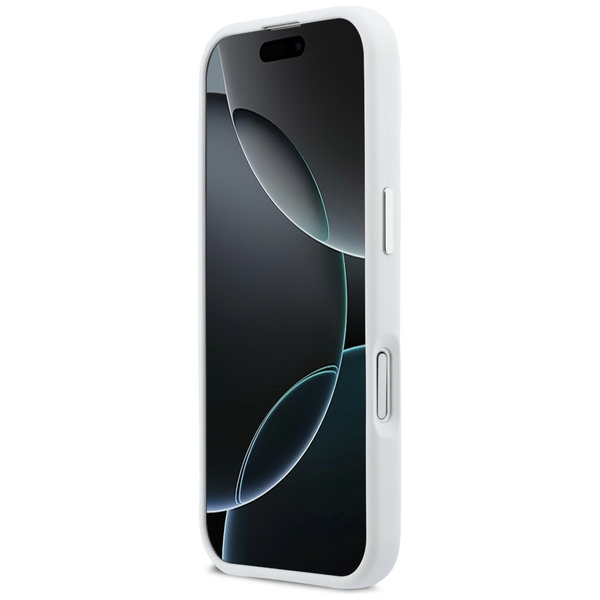Etui BMW M Silicon Horizontal Line MagSafe do iPhone 17 biały