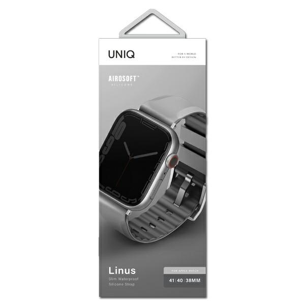 Pasek UNIQ Linus na Apple Watch 1/2/3/4/5/6/7/8/SE/SE2 38/40/41mm - szary
