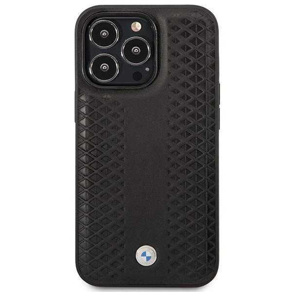 Case BMW BMHMP14X22RFGK iPhone 14 Pro Max 6.7" black/black Leather Diamond Pattern MagSafe