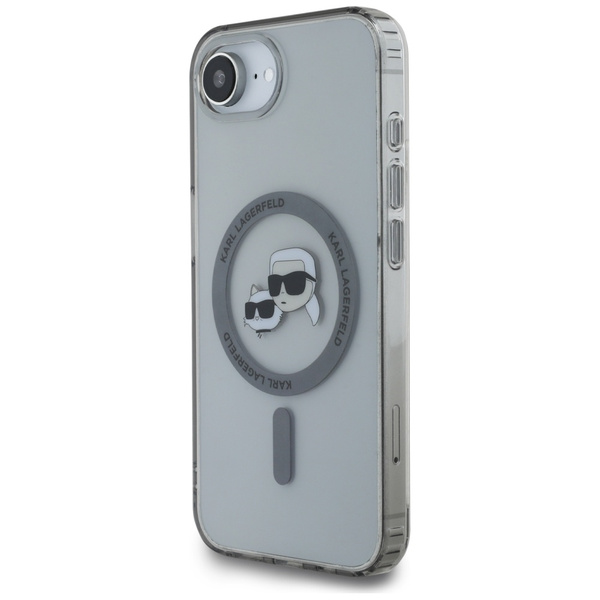 Etui Karl Lagerfeld IML Metal Karl &     Choupette Heads MagSafe do iPhone 16e czarny