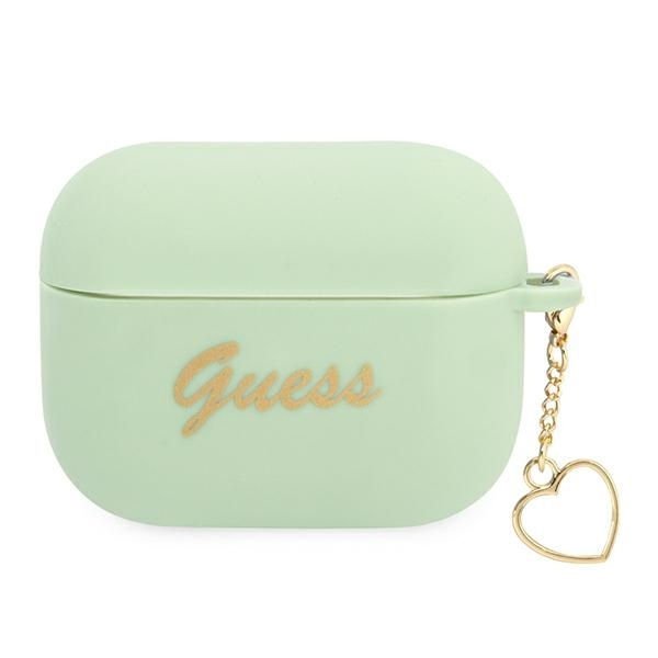 GUESS GUAPLSCHSN AIRPODS PRO COVER ZIELONY/GREEN SILICONE CHARM HEART COLLECTION