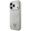 Etui Guess Glitter Triangle Logo MagSafe do iPhone 17 Pro srebrny