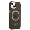 Guess GUHMP13MHTCMK iPhone 13 / 14 / 15 6.1" czarny/black hard case Gold Outline Translucent MagSafe