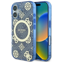 Guess GUHMP16SH4PYEEB iPhone 166.1" niebieski/blue hardcase IML Peony On 4G Background MagSafe
