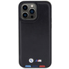 Etui BMW Leather Stamp Tricolor do iPhone 15 Pro Max - czarne