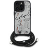 Etui Karl Lagerfeld Crossbody Grained    Pattern & Logo do iPhone 16 Pro szary