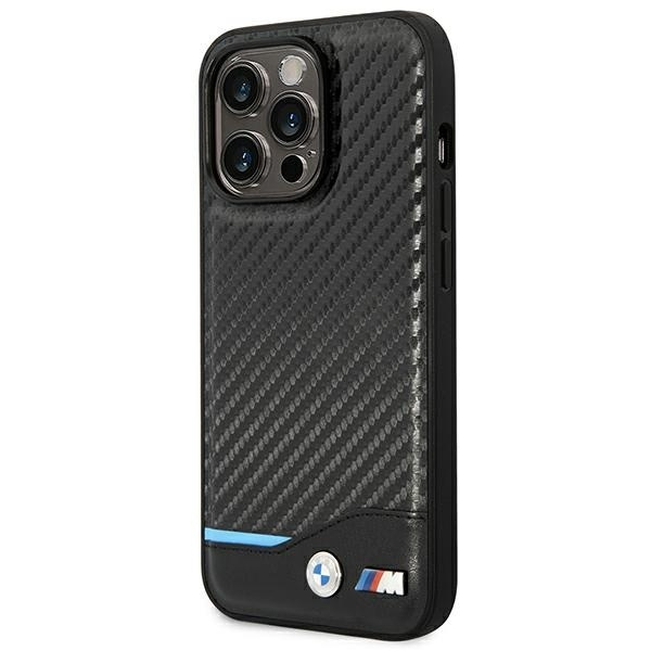 Case BMW BMHCP14L22NBCK iPhone 14 Pro 6.1 "black / black Leather Carbon
