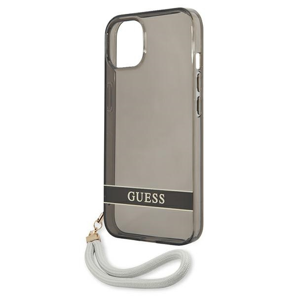 Guess GUHCP13SHTSGSK iPhone 13 mini 5,4" czarny/black hardcase Translucent Strap