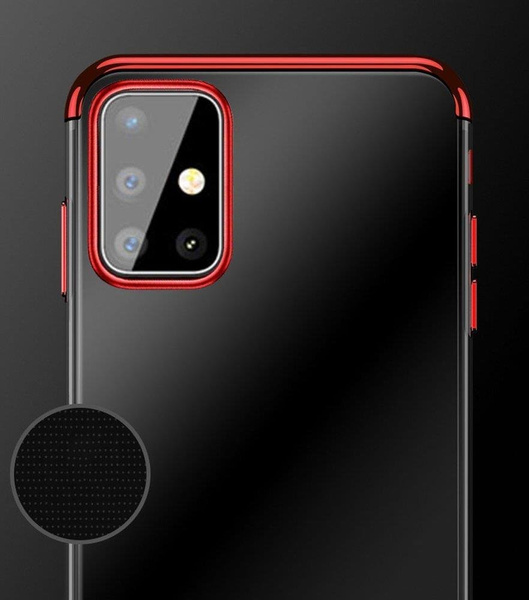 CLEAR COLOR CASE GEL TPU ELECTROPLATING FRAME COVER FOR SAMSUNG GALAXY A72 4G BLACK