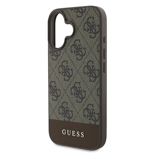 Guess GUHCP16MG4GLBR iPhone 16 Plus 6.7"brązowy/brown hardcase 4G Bottom Stripe