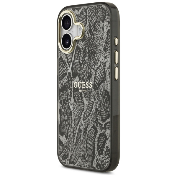 Etui Guess Python Pattern MagSafe do     iPhone 17 czarny