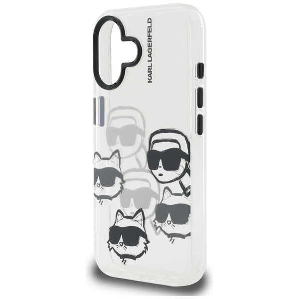 Etui Karl Lagerfeld IML Multi K&C Head   Pattern do iPhone 16 przezroczysty