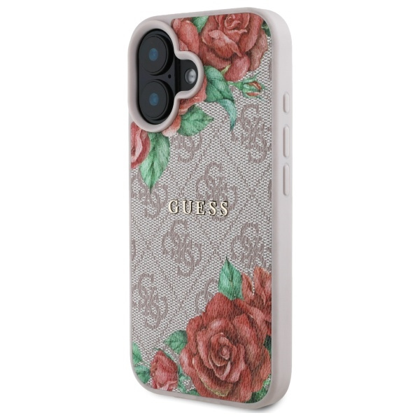 Guess GUHMP16SP4ROPEMCP iPhone 16 6.1"   różowy/pink hardcase 4G Flowers Print MagSafe