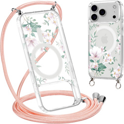 Yoedge Case with Lanyard Iphone 17 Pro Transparent Flowers