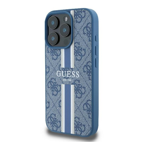 Guess GUHMP16LP4RPSB iPhone 16 Pro6.3" niebieski/blue hardcase 4G Printed Stripes MagSafe