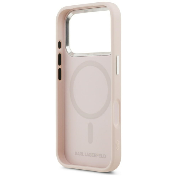 Etui Karl Lagerfeld Initial & Metal Logo MagSafe do iPhone 17 Pro różowy