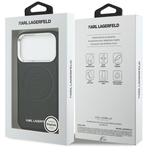 Etui Karl Lagerfeld K Head Point Logo    MagSafe do iPhone 17 Pro Max czarny