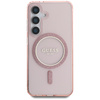 Etui Guess Glitter Circle Classic Logo   MagSafe do Samsung Galaxy S25 różowy