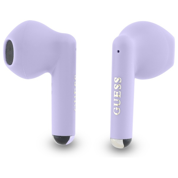 Guess słuchawki Bluetooth GUTWSJ14ESGU   TWS + stacja dokująca fioletowy/purple Printed Classic Logo