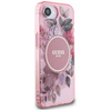 Etui Guess IML Flowers MagSafe do iPhone 16e różowy
