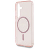 Etui Guess Glitter Circle Classic Logo   MagSafe do Samsung Galaxy S25 różowy