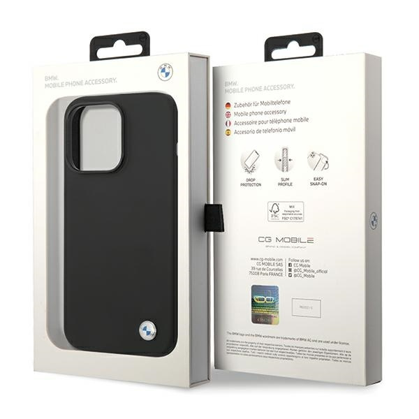 Etui BMW Silicone Metal Logo na iPhone 15 Pro - czarne