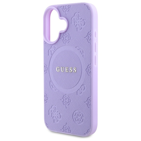 Guess GUHMP16MPSAPSMEU iPhone 16 Plus    6.7" fioletowy/purple hardcase Saffiano Peony Classic Logo MagSafe