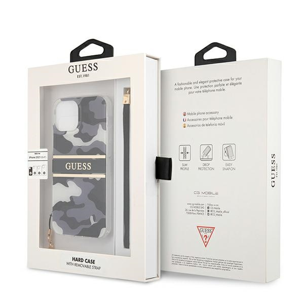 Guess GUHCP13MKCABBK iPhone 13 / 14 / 156.1" czarny/black hardcase Camo Strap Collection