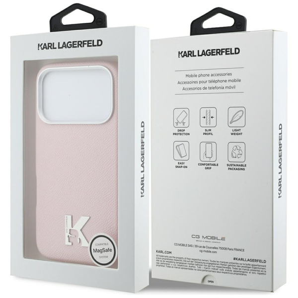 Etui Karl Lagerfeld Karl Head Logo       MagSafe do iPhone 17 Pro Max różowy