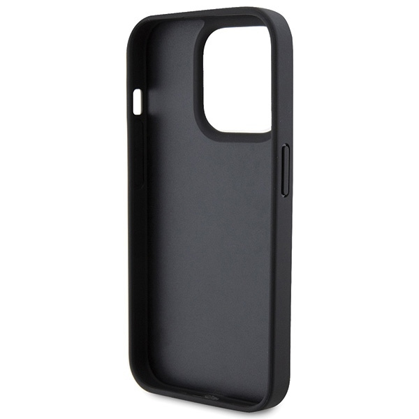 KARL LAGERFELD KLHCP15LPKLPKLK IPHONE 15 PRO 6.1" CZARNY/BLACK HARDCASE LEATHER MONOGRAM HOT STAMP METAL LOGO
