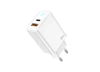 JELLICO wall charger EU13 GaN PD 30W 1xUSB-C + 1xUSB QC3.0 + cable USB-C - Lightning White