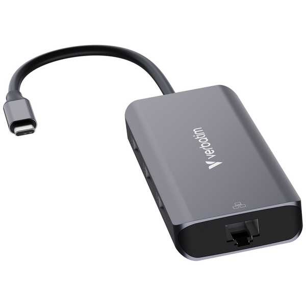 Adapter Hub Verbatim USB-C/HDMI/3xUSB-A  3.2/RJ45 aluminiowy 32157