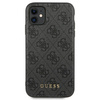 Guess GUHCN61G4GFGR iPhone 11 / Xr 6,1"szary/grey hard case 4G Metal Gold Logo