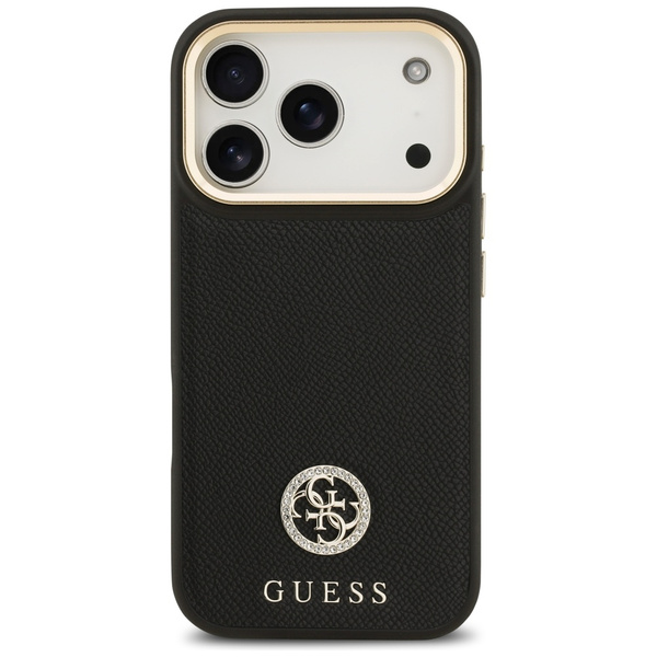 Etui Guess Grained Strass Logo MagSafe   do iPhone 17 Pro czarny