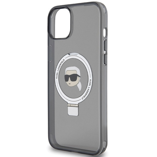 Etui Karl Lagerfeld Ring Stand Karl Head MagSafe na iPhone 15 Plus / 14 Plus - czarne