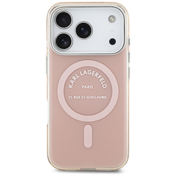 Etui Karl Lagerfeld IML Karl RSG Logo    MagSafe do iPhone 17 Pro różowy