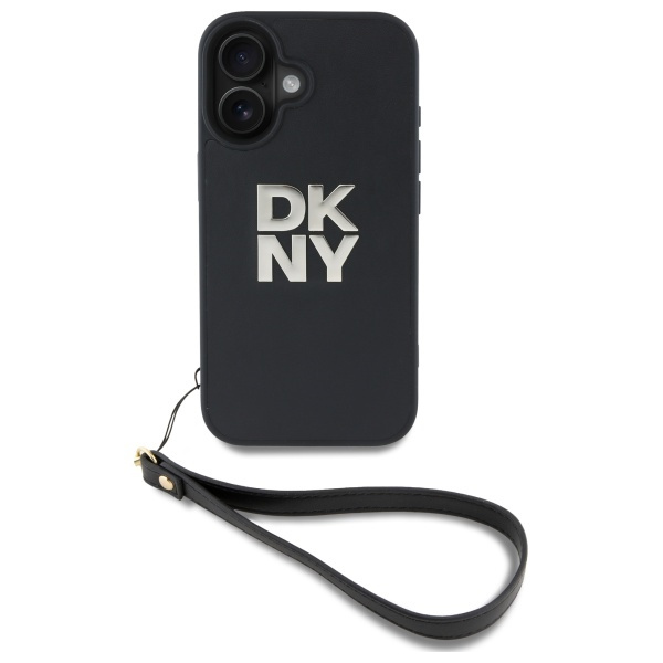 DKNY DKHCP16SPBSWSK iPhone 16 6.1"       czarny/black hardcase Wrist Strap Stock Logo