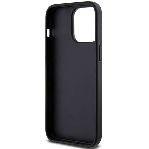 Etui Karl Lagerfeld Gripstand Saffiano Choupette Pins na iPhone 13 Pro Max - czarne