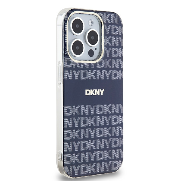 DKNY DKHMP15LHRHSEB iPhone 15 Pro6.1" niebieski/blue hardcase IML Mono & Stripe MagSafe