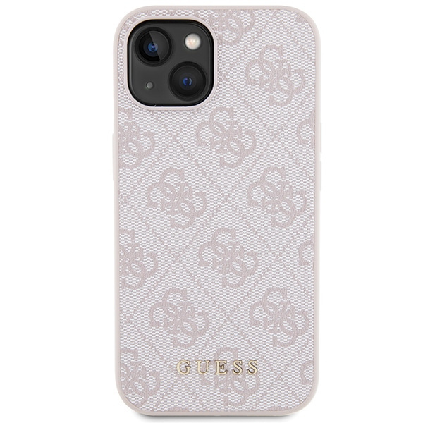 Guess GUHCP15SG4GFPI iPhone 15 / 14 / 136.1" różowy/pink hard case 4G Metal Gold Logo