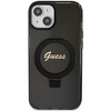Guess GUHMP15SHRSGSK iPhone 15 / 14 / 13 6.1" czarny/black hardcase Ring Stand Script Glitter MagSafe
