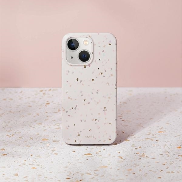 Etui Uniq Coehl Terrazzo na iPhone 14 Plus - piaskowe