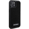 Karl Lagerfeld Rhinestone Logo Metal Plate case for iPhone 15 - black