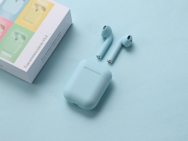 ZESTAW SŁUCHAWKOWY BLUETOOTH TWS INPODS I12 JASNO NIEBIESKI