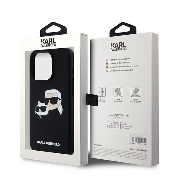 KARL LAGERFELD KLHMP15LSKCHPPLK IPHONE 15 PRO 6.1" CZARNY/BLACK HARDCASE SILICONE KARL & CHOUPETTE MAGSAFE