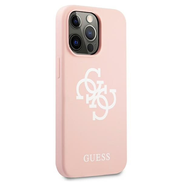 Guess GUHCP13XLS4GWPI iPhone 13 Pro Max 6,7" różowy/pink hard case Silicone 4G Logo
