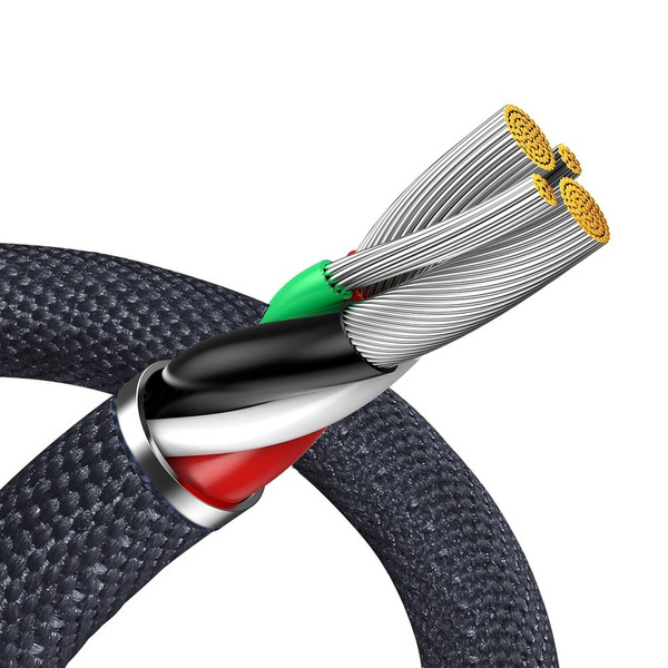 Baseus Crystal Shine Series kabel przewód USB do szybkiego ładowania i transferu danych USB Typ A - Lightning 2,4A 2m czarny (CAJY000101)