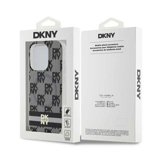 DKNY DKHMP13LHCPTSK iPhone 13 Pro / 136.1" czarny/black hardcase IML Checkered Mono Pattern & Printed Stripes MagSafe